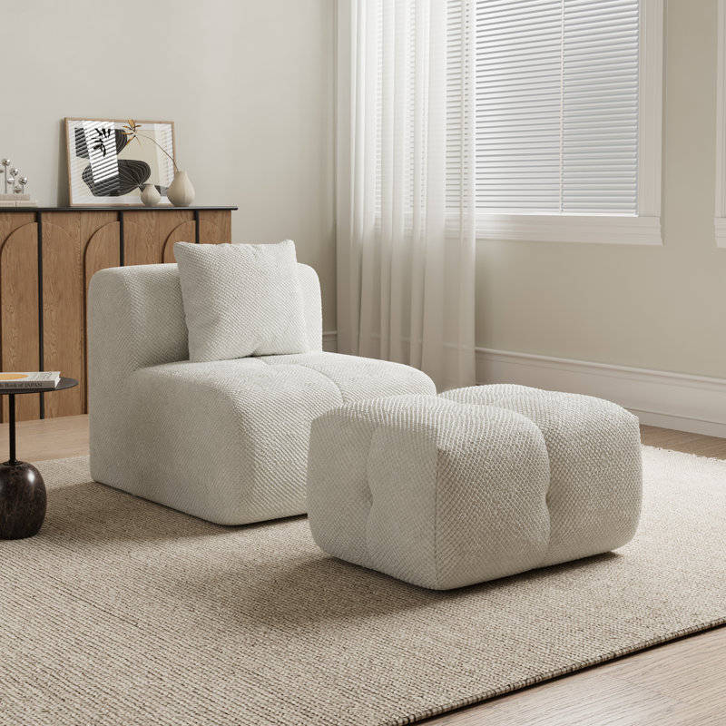 Fauteuil inclinable simple en mousse entièrement compressée, Ivoire ivoire