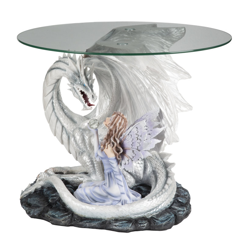Table de bout en verre, Dragon blanc