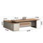 Bureau de direction en L 62,99 "de couleur naturelle et beige avec buffet-100643963