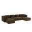 Canapé modulaire en U en velours côtelé 6 pièces avec 2 repose-pieds, conception capitonnée, sans assemblage-389385131