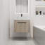 Meuble-lavabo mural simple 23,6 po avec meuble-lavabo en pierre frittée Hamedi