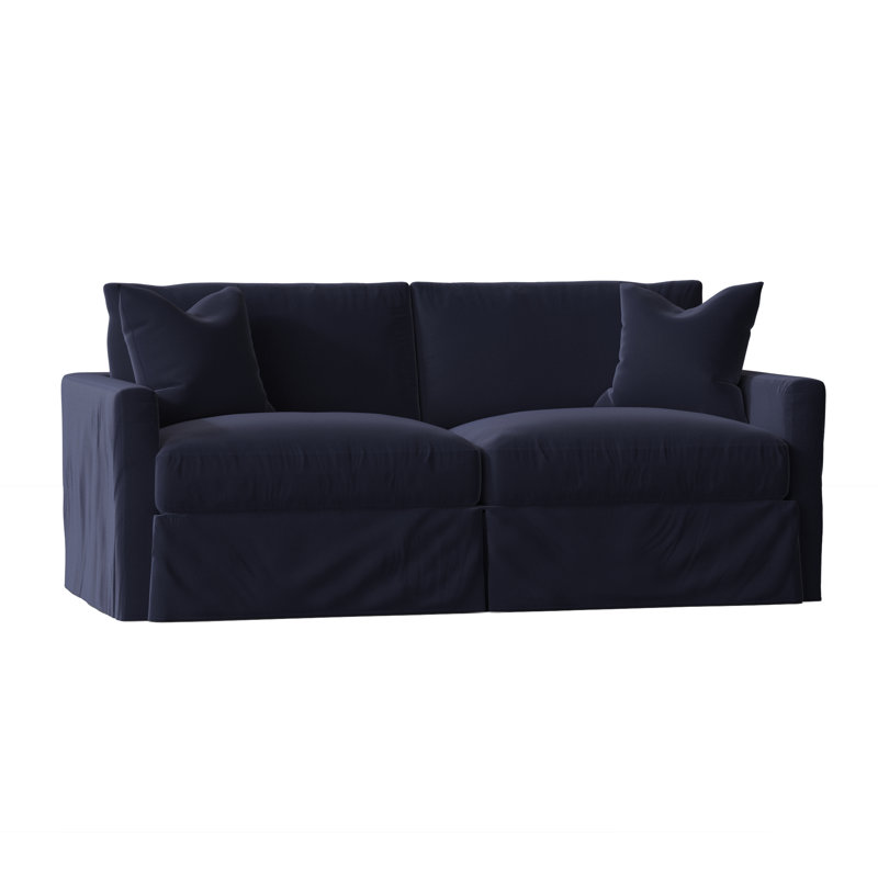 Hartig 84'' Slipcovered Sofa, Canvas Navy Sunbrella® Canvas