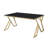 Sherry Glass Top Metal Base Dining Table-1185504287