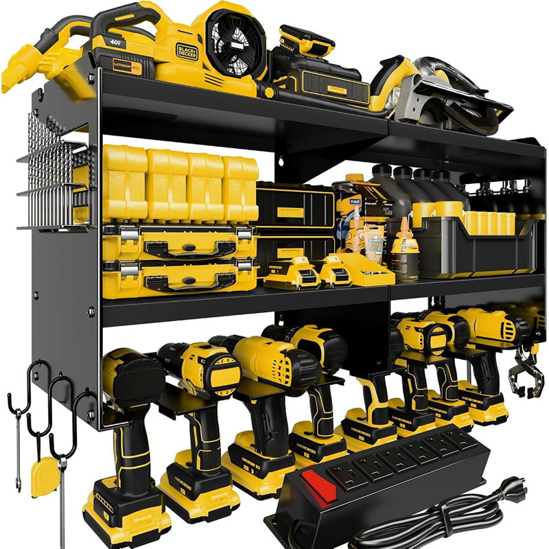 Organisateur mural robuste pour outils électriques avec station de charge