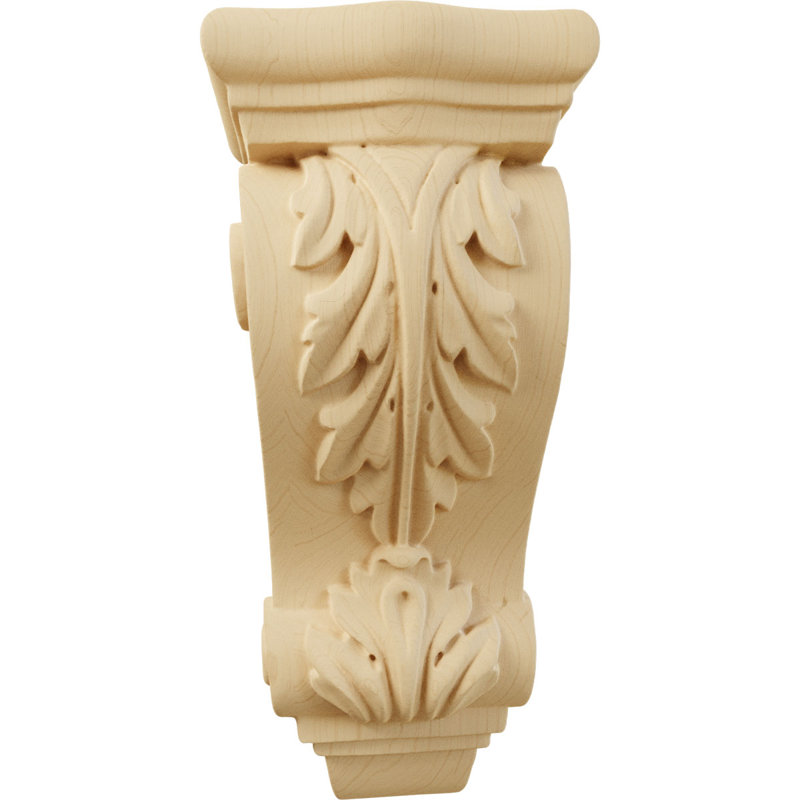 Farmingdale Acanthus Pilaster Corbel, Aulne, L 3 1/2 po x P 2 7/8 po x H 7 3/4 po