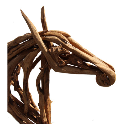 Tête de cheval décorative teck