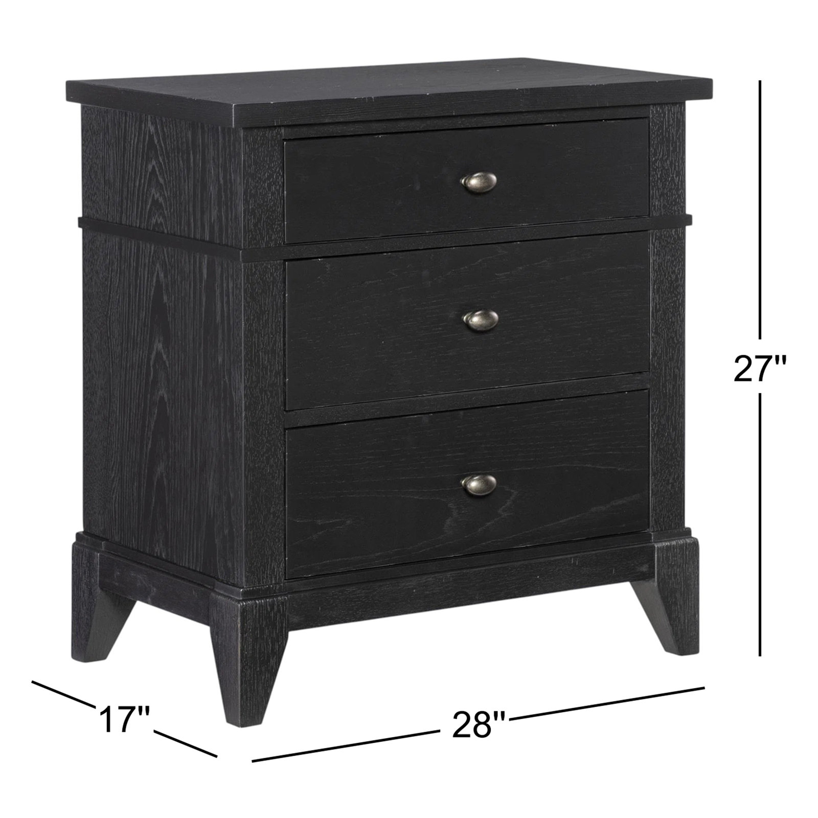 Mya 3 - Drawer Nightstand, Brown