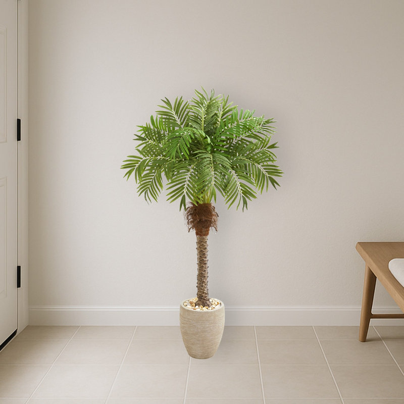 Robellini Palm Artificial Tree in Sandstone Planter