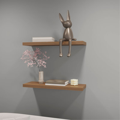 Iva Floating Shelf In Melamine, Mahogany
