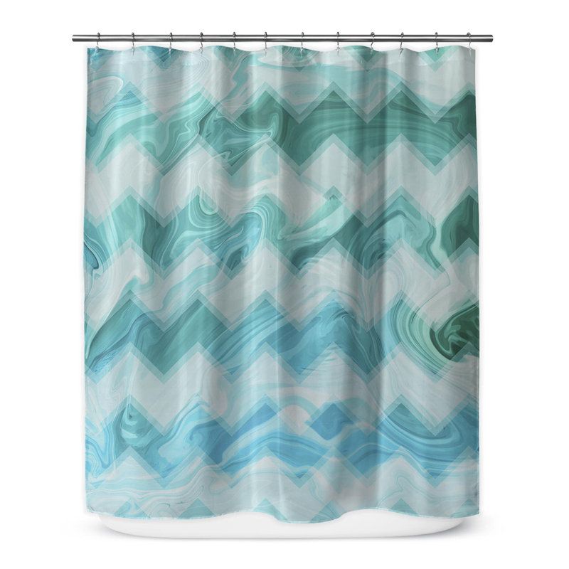 Rideau de douche simple à chevrons Alanta, H 70 po x l 71 po