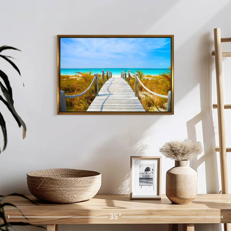 Passerelle Turks and Caicos, Cadre flottant doré, 19 po x 13 po