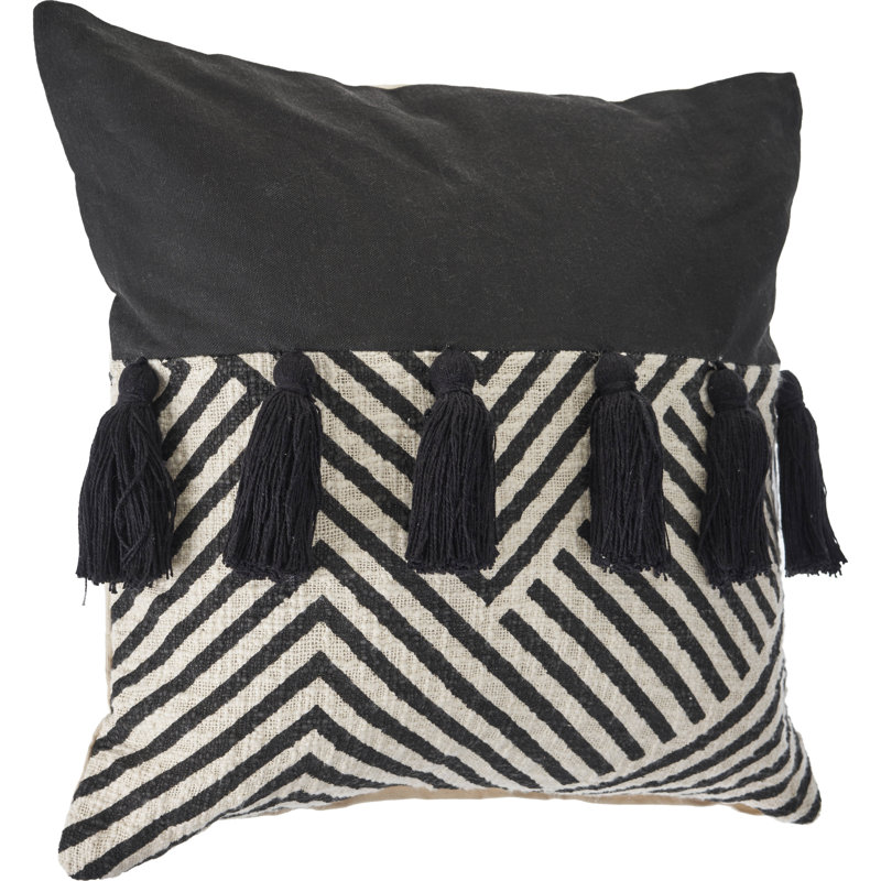 Housse de coussin en coton Tassels, Housse de coussin seulement - sans coussin