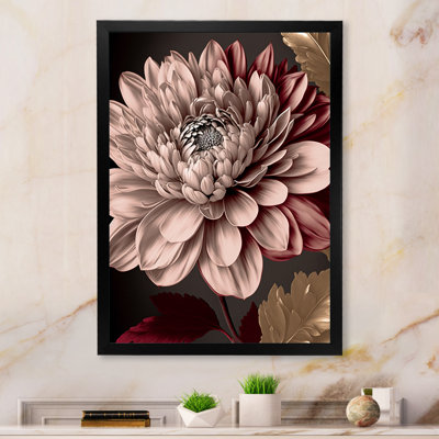 «Pink Vintage Glam Flower», art mural sur toile florale