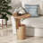 Modern Small Drink End Table With Geometric Base