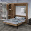 Lit escamotable à rangement multiple avec armoire latérale réversible de gauche à droite, lumières DEL et tiroirs-248681410