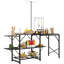 Table de station de cuisine de camping avec conception portative, support de lanterne réglable et outils de suspension Lampe de camping de plage pliable, crochets, rangement pour le plaisir en plein air