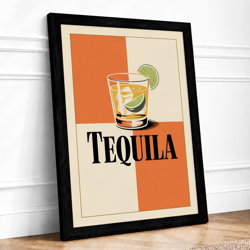 Tequila Retro - Framed Print, Black, A3 - 42.0 x 29.7 cm