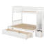 Lit superposé simple au-dessus de double / double, lit inférieur convertible, tablettes de rangement et tiroirs-1361827115