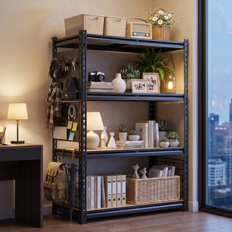 35.4 " W Steel Shelving Unit, 60"H*35.4"W*15.7"D