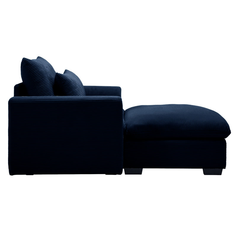 Corduroy  Sofa Couch, Blue Corduroy