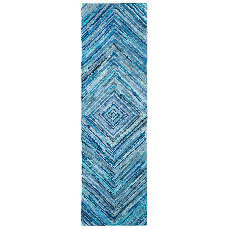 Baum Hand Tufted Cotton Geometric Rug, Runner 2'3" x 8'