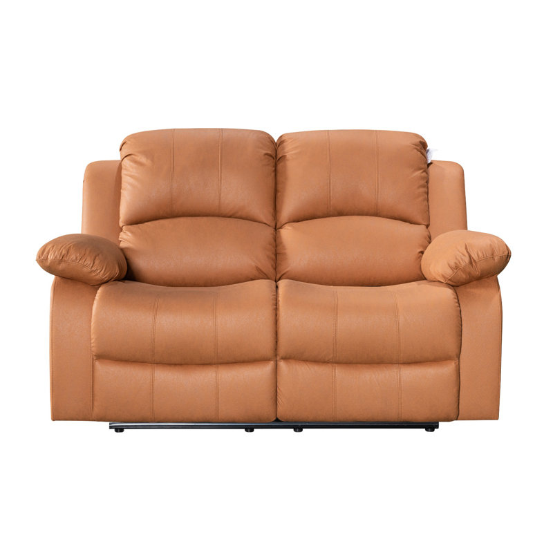 Shewmaker 3 Seater Faux Leather Reclining Sofa, 2, Black