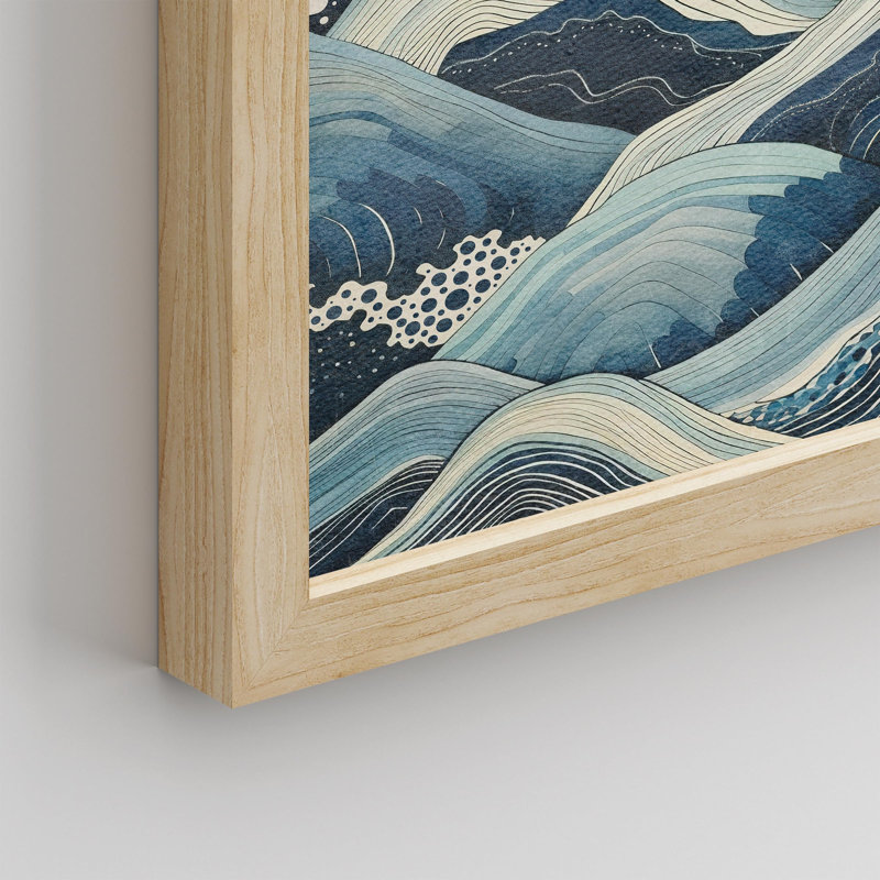 «Abstract Ocean Waves Art Nautical Waves Illustration Modern Minimalist» sur papier, Naturel, H 16 po x l 12 po
