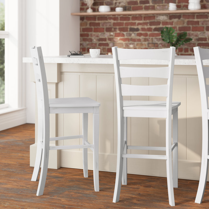 Tabouret Laurel, Blanc délavé