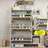 Bohemia Style Shoe Cabinet With 3 Rattan Flip Drawers, 3 Square Shelves And 1 Storage Drawer And Key Hooks-273394400