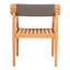 4 chaises d'extérieur en bois tressé d'aspect corde grise tressée toutes saisons