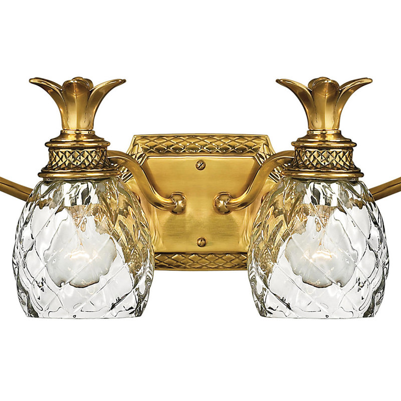Plantation 4-Light Vanity Light, Burnished Brass