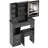 Compact Vanity Table Set With LED Mirror, Sliding Drawer, And Padded Stool For Small Spaces-1380406395