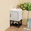 Petit meuble-lavabo autoportant de 20 po avec lavabo, robinet et lavabo en céramique blanche | Idée cadeau-2137635482-2137635481