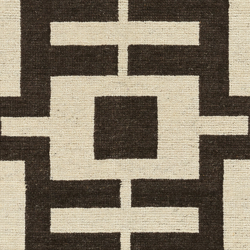 Tapis brun en laine tissé à la main Theresa 8 pi x 10 pi, 8 pi x 10 pi