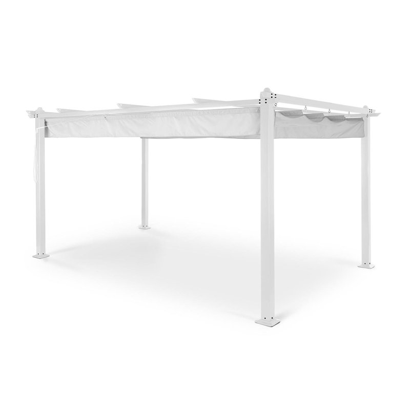 Pantheon 3m x 4m Aluminum Pergola, 230cm H x 395cm W x 295cm D, Brown/Pink