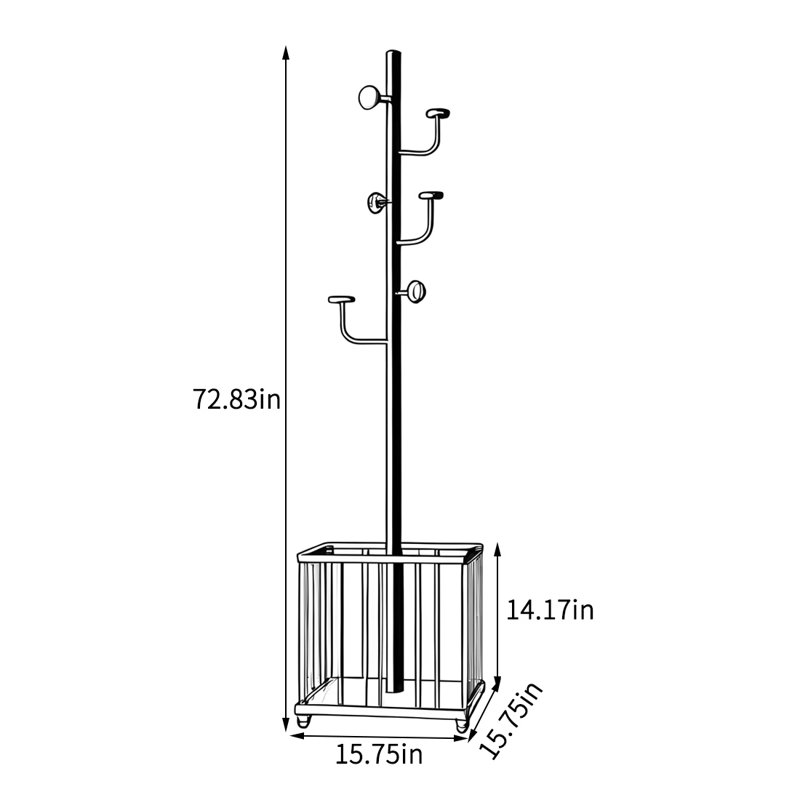 Portemanteau en acier inoxydable 360 roues