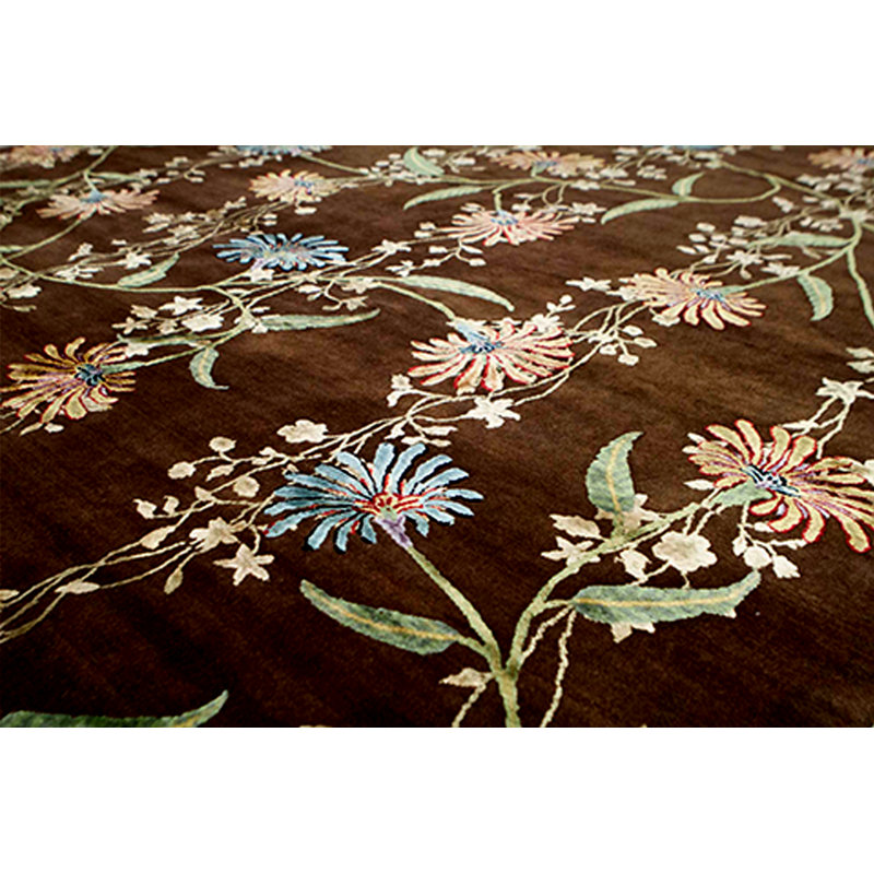 Tapis brun de haute qualité noué à la main