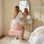 Tabouret de coiffeuse avec siège rayé en fausse fourrure, banc de coiffeuse moderne pour coiffeuse et chambre à coucher, rose-427406568
