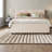 Space-saving Queen Upholstered Platform Bed, Linen Beige, Modern Style