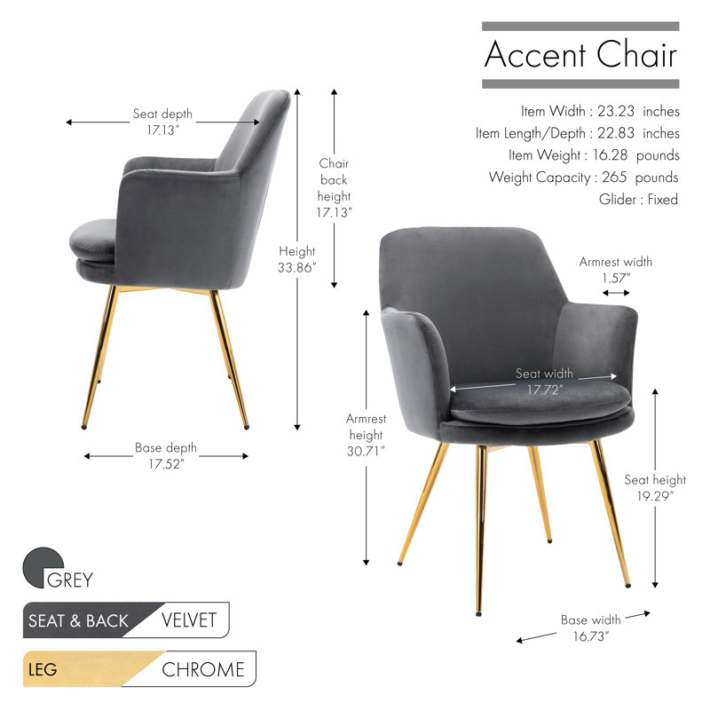Velvet Armchair, Grey
