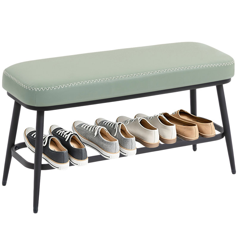 4 Pair Shoe Storage Bench, Green