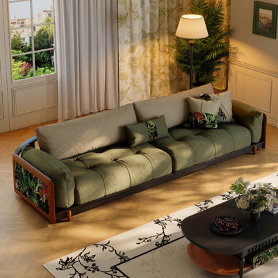 French-style Vintage Green Living Room Sofa