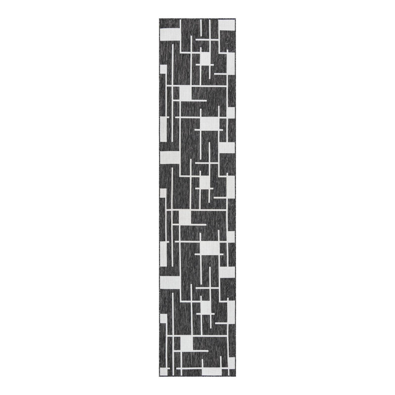 Tapis intérieur / extérieur d'extérieur moderne, Tapis de couloir 2 pi 7 po x 12 pi