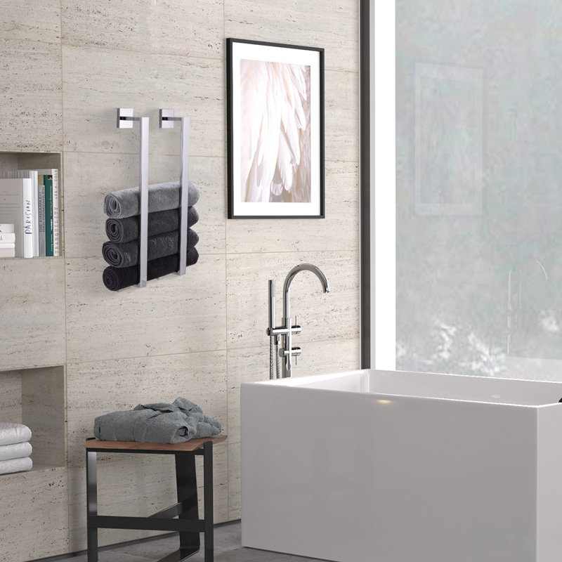 Porte-serviettes mural 25,5 po, H 3,4 po x l 11,8 po x P 2,16 po, Chrome