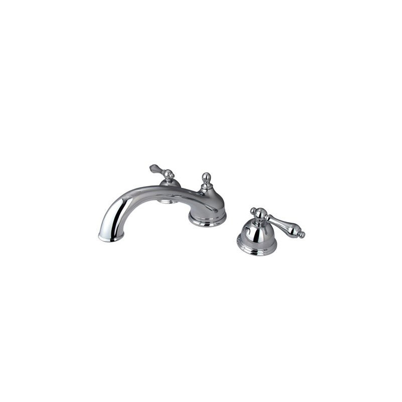 Double Handle Deck Mounted Roman Tub Faucet, Polished Chrome
