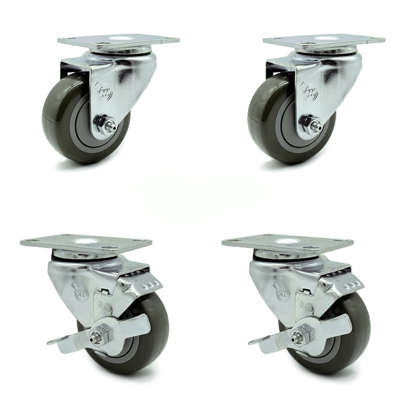 Polyurethane Caster, Gray