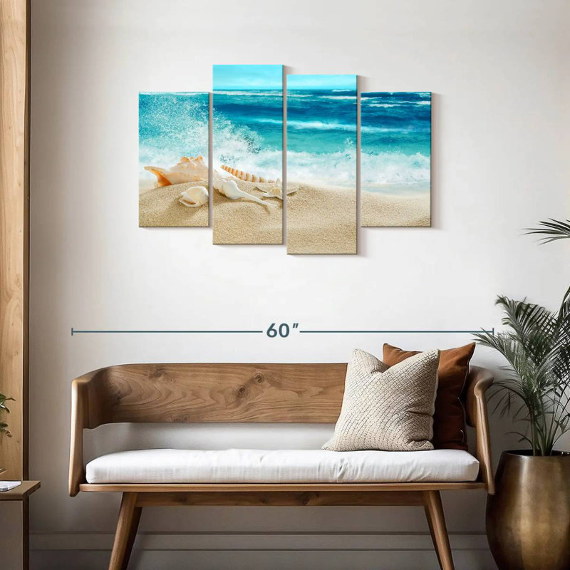 Shells On The Beach, H 27 po x l 43 po