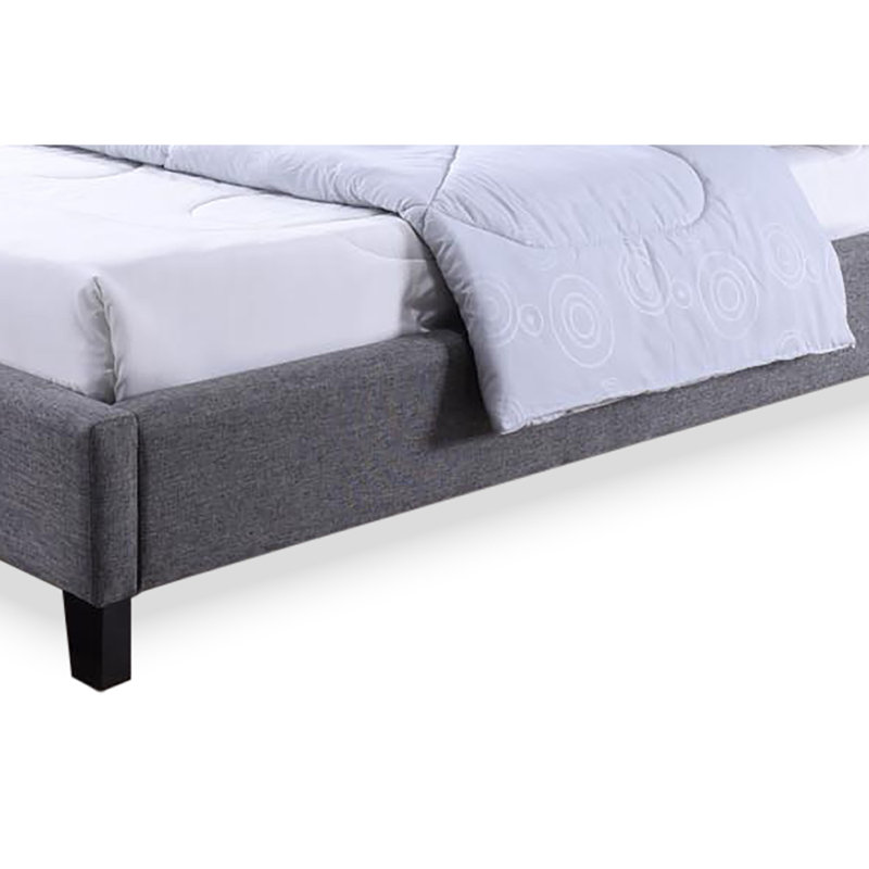 Lit plateforme tapissier Anny, Très grand, Gris