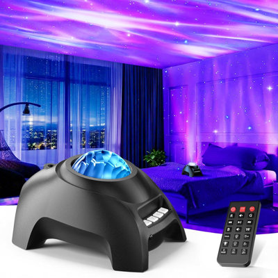 Projecteur d'aurores boréales Northern Galaxy Light, projecteur d'étoiles avec 33 effets lumineux, lampe DEL nébuleuse étoilée pour chambre avec télécommande, bruit blanc, décoration pour chambre d'enfant/adulte, enceinte Bluetooth pour fêtes