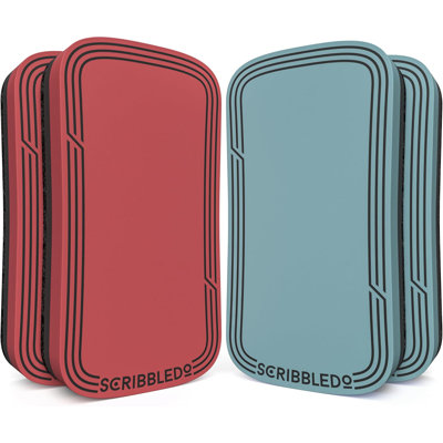 Paquet de 4 gommes à effacer magnétiques pour tableau blanc effaçable à sec Scribbledo Boho